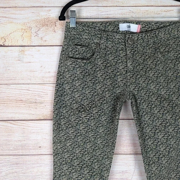 CAbi Women's Size 2 Ditsy Floral Skinny Jeans Green Stretchy Pants Style#5083 - Picture 3 of 11